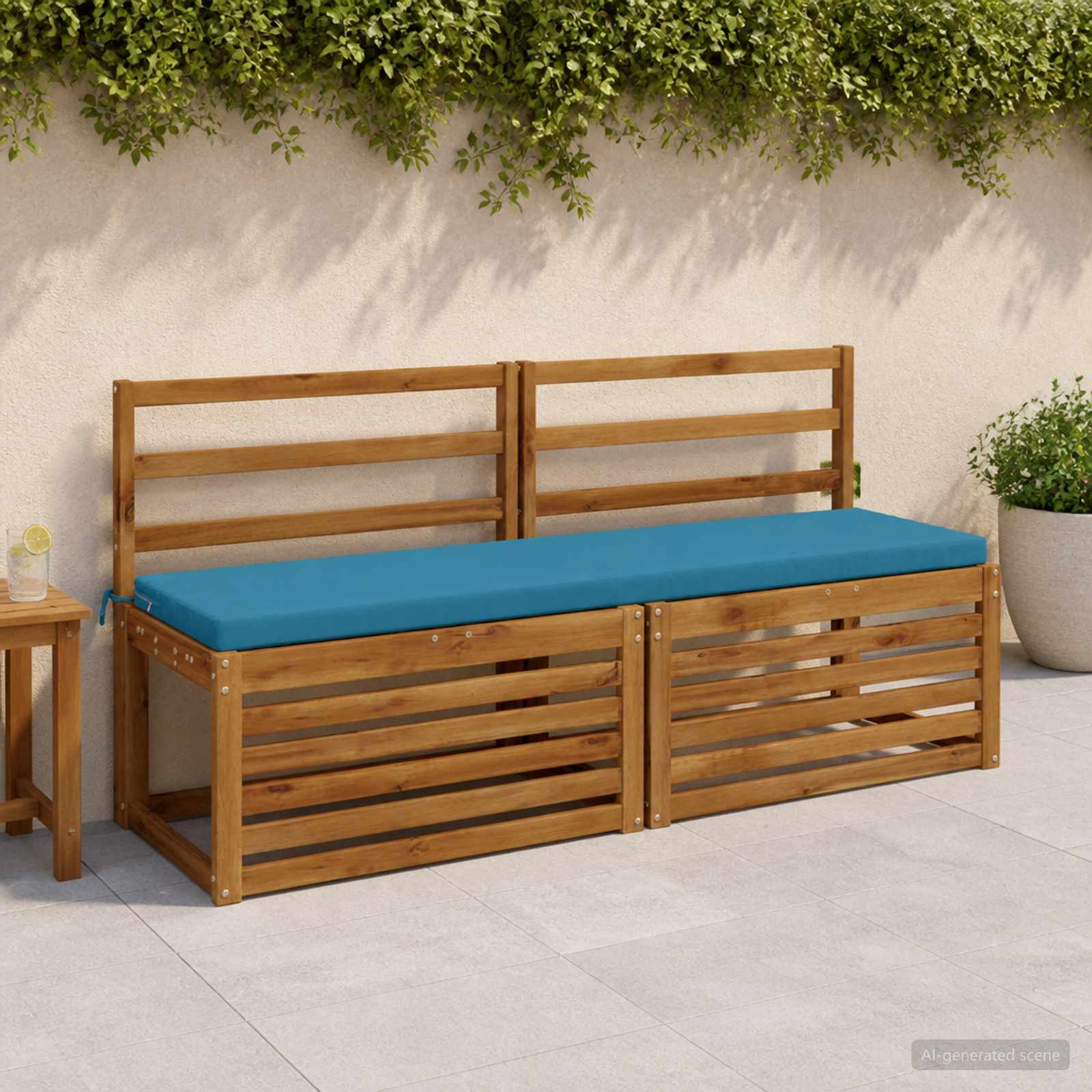 Bankkussen SOEST 100% Polyester Lichtblauw 150 x 40 x 5 cm image 1