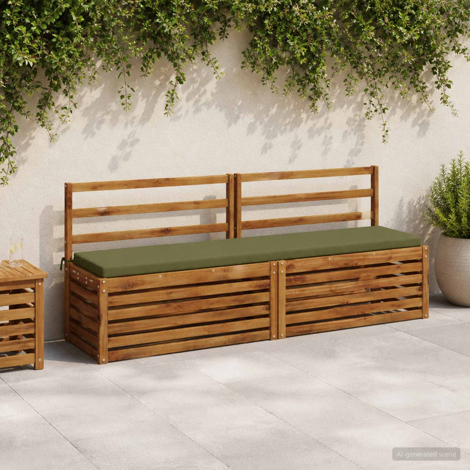 Bankkussen SOEST 100% Polyester Olijfgroen 200 x 40 x 5 cm image 1
