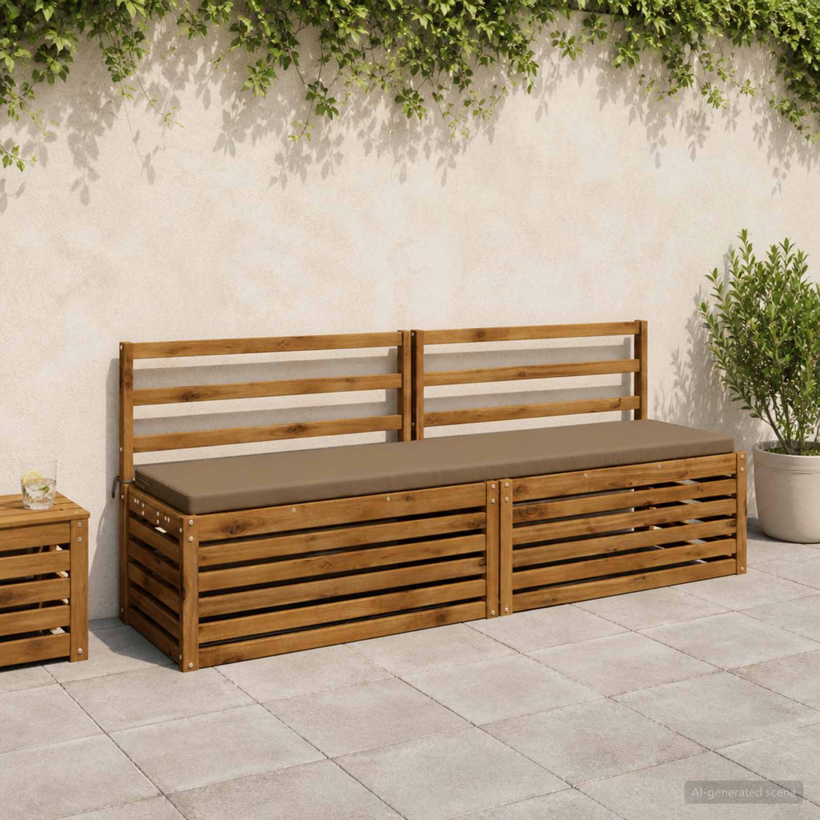 2-delige Bankkussens SOEST 2 st 100% Polyester Taupe image 1
