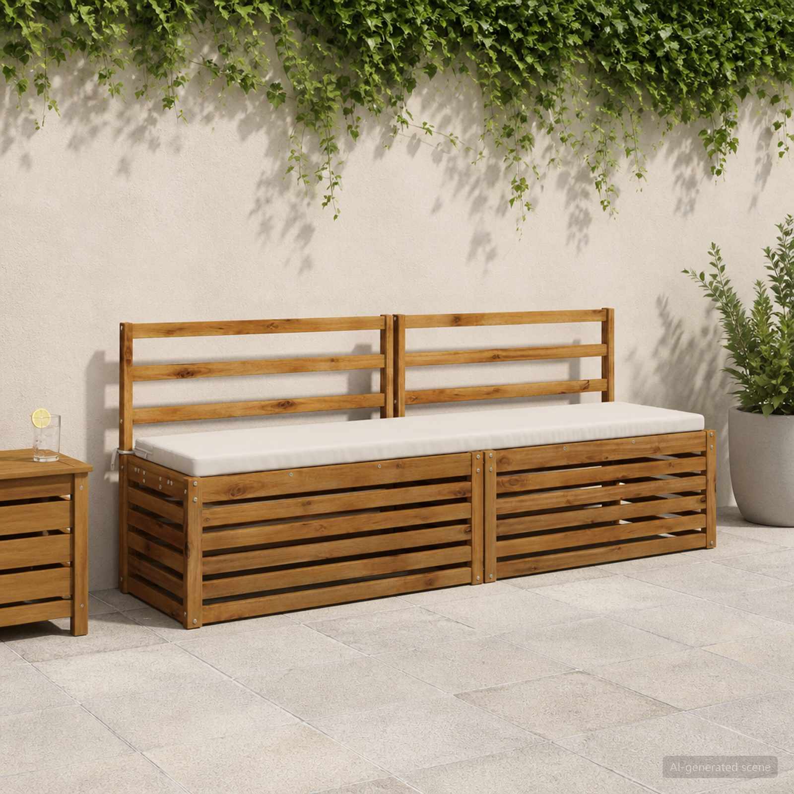 Bankkussen SOEST 100% Polyester Wit 170 x 40 x 5 cm image 1