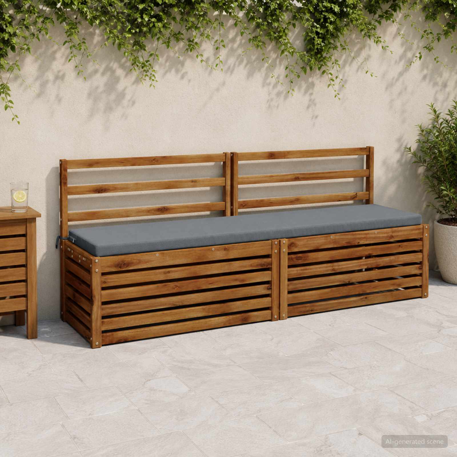 Bankkussen SOEST 100% Polyester Blauw 180 x 40 x 5 cm image 1