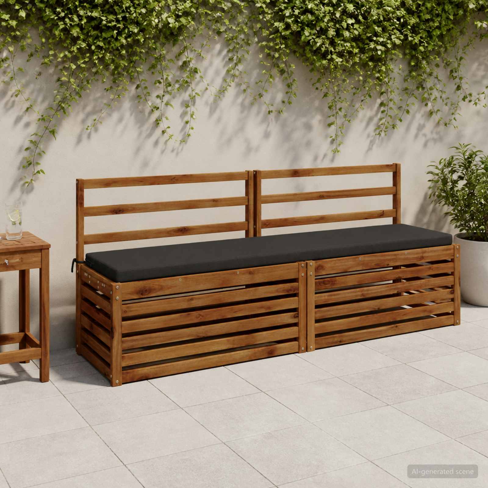 Bankkussen SOEST 100% Polyester Antraciet 180 x 40 x 5 cm image 1