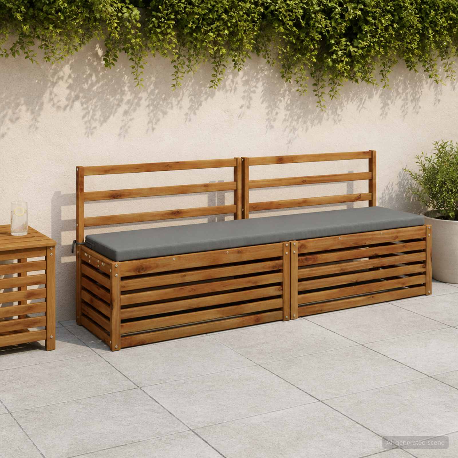 Възглавница за пейка SOEST 100% полиестер Сиво 170 x 40 x 5 см