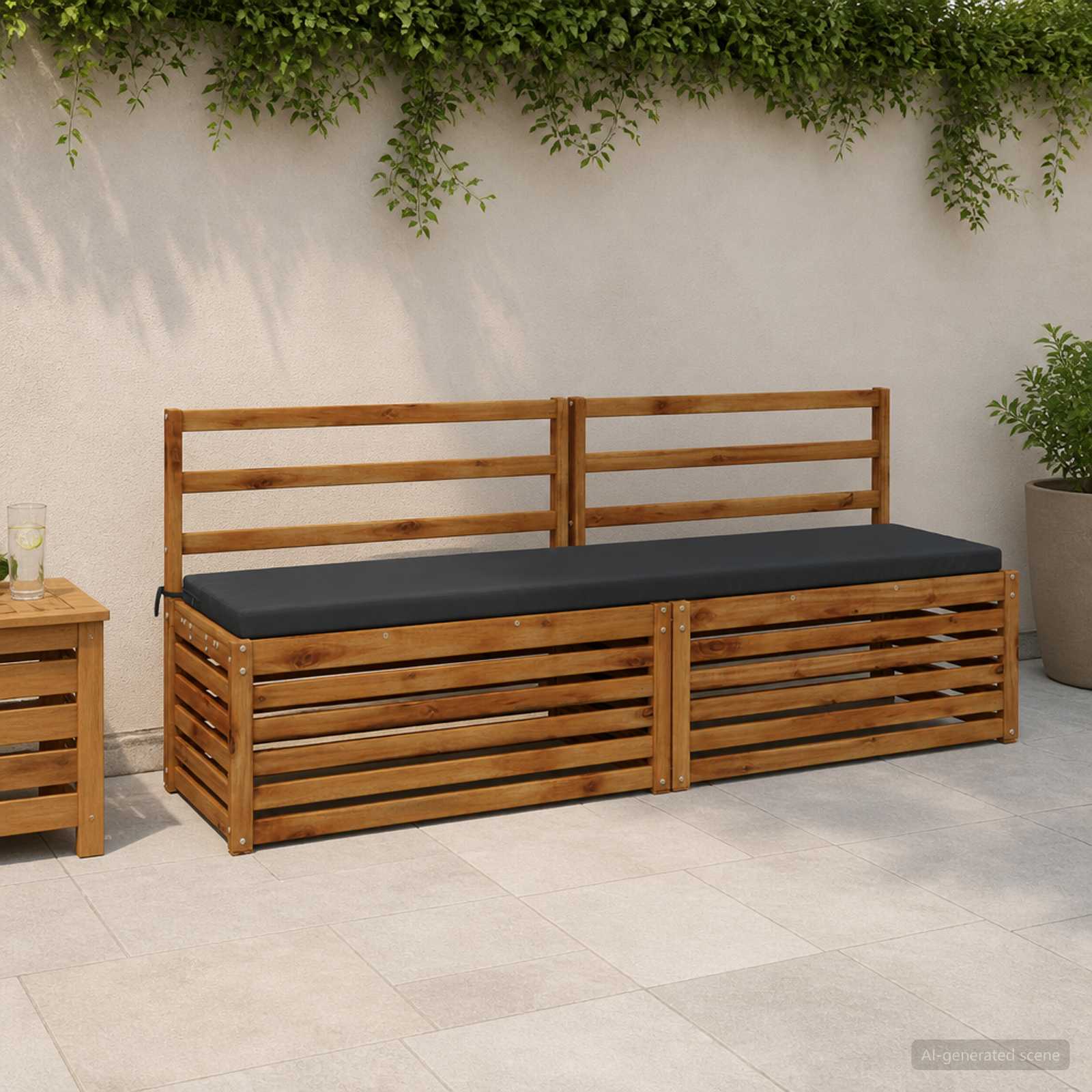 Bankkussen SOEST 100% Polyester Antraciet 180 x 40 x 5 cm image 1