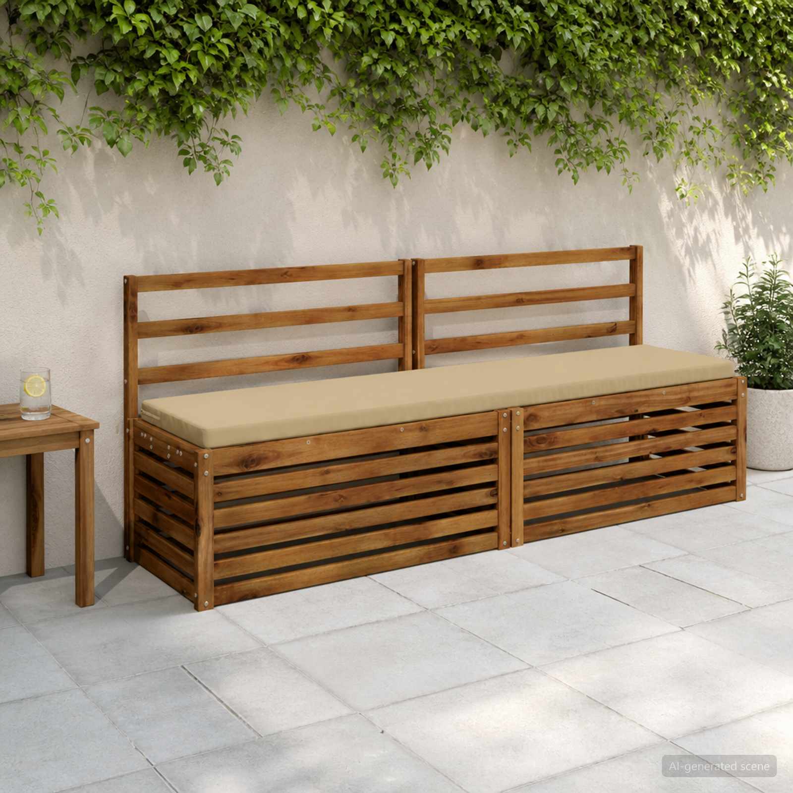 Bankkussen SOEST 100% Polyester Beige 170 x 40 x 5 cm image 1