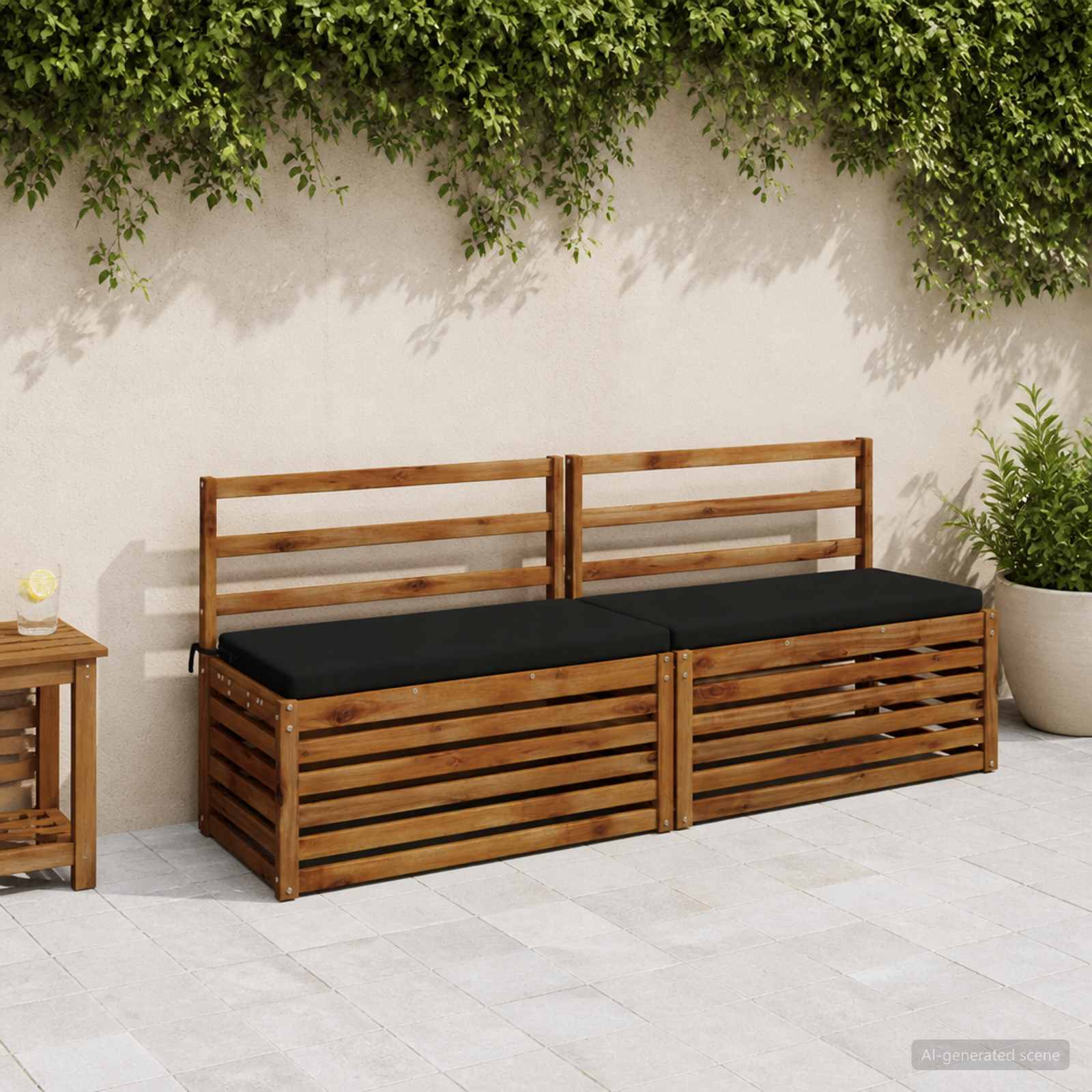 Bankkussen SOEST 100% Polyester Zwart 180 x 40 x 5 cm image 1
