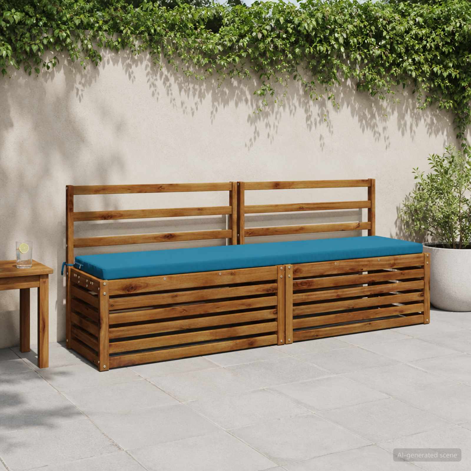 Bankkussen SOEST 100% Polyester Lichtblauw 170 x 40 x 5 cm image 1