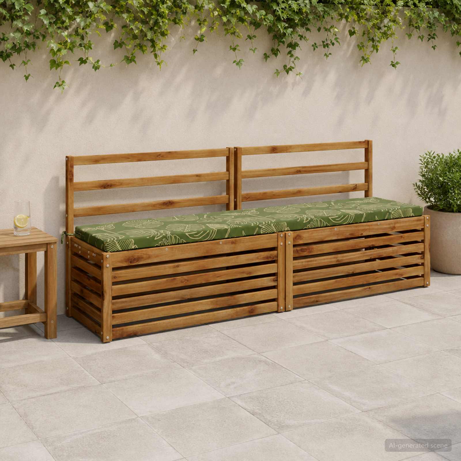 Bankkussen SOEST 100% Polyester Bladontwerp 170 x 40 x 5 cm image 1