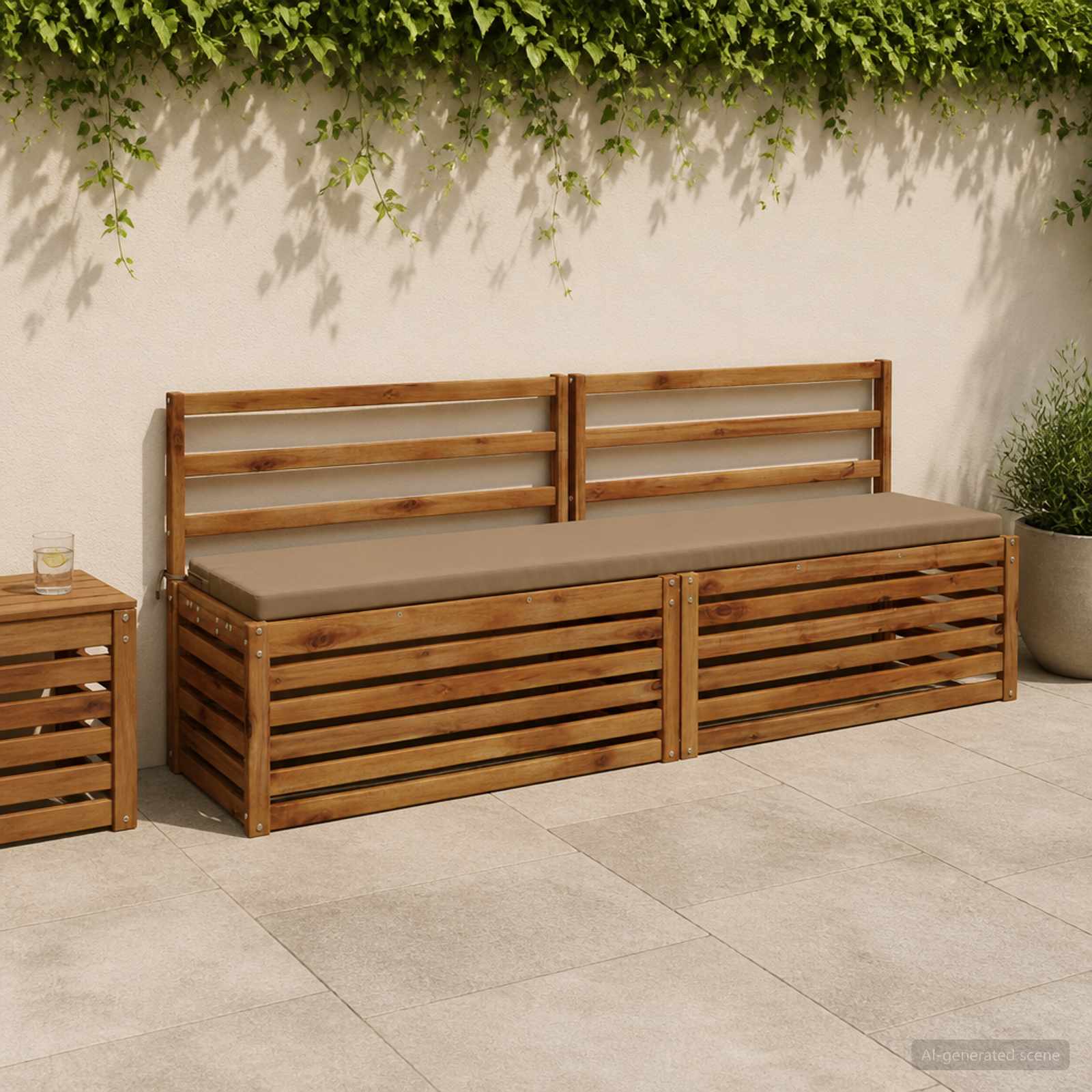 Bankkussen SOEST 100% Polyester Taupe 170 x 40 x 5 cm image 1