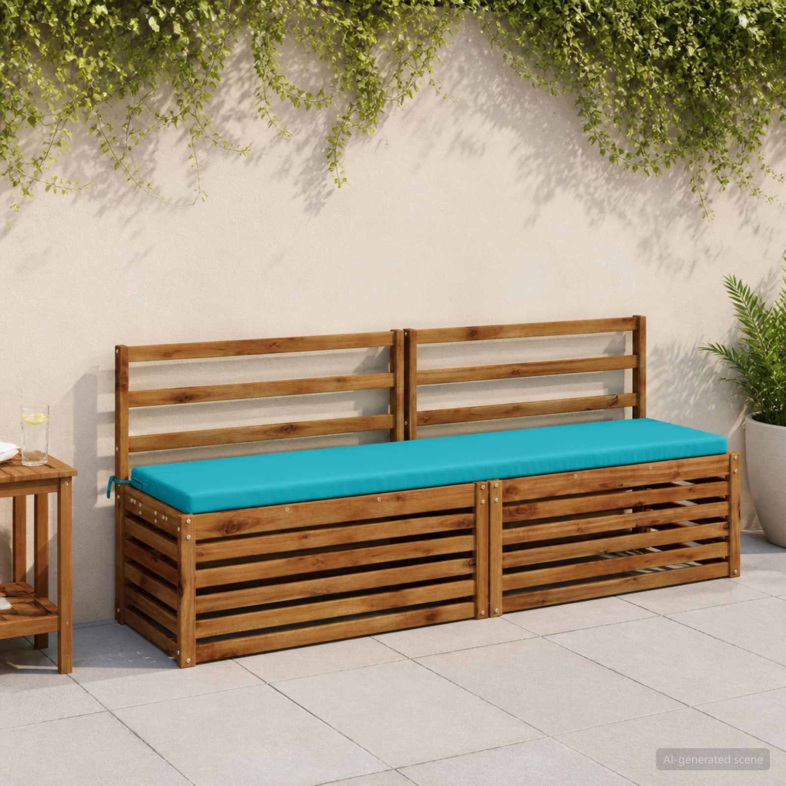 Bankkussen SOEST 100% Polyester Turquoise 170 x 40 x 5 cm image 1