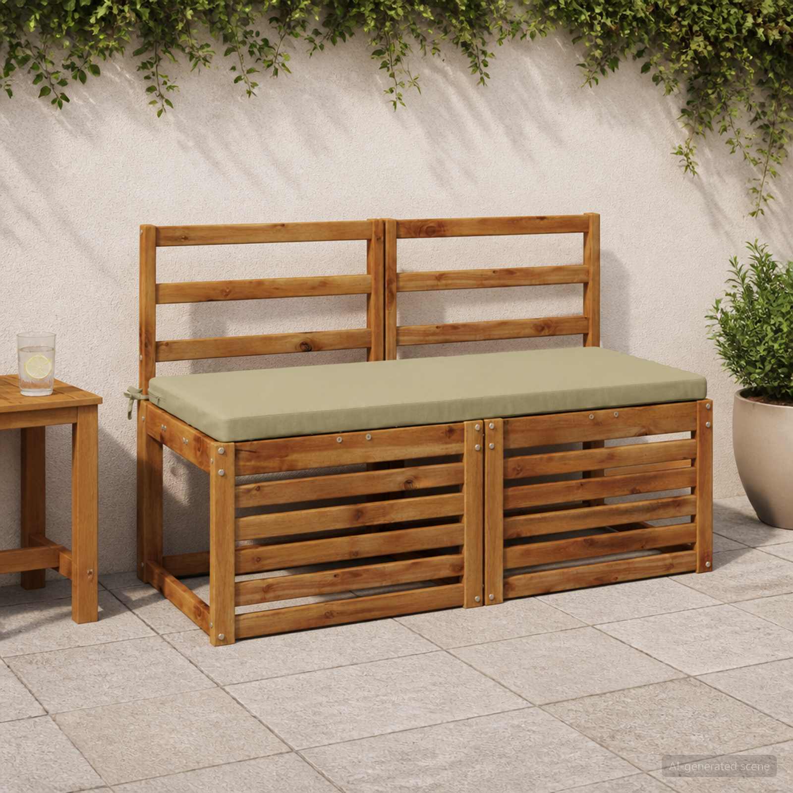 2-delige Bankkussens SOEST 2 st 100% Polyester Lichtgroen image 1