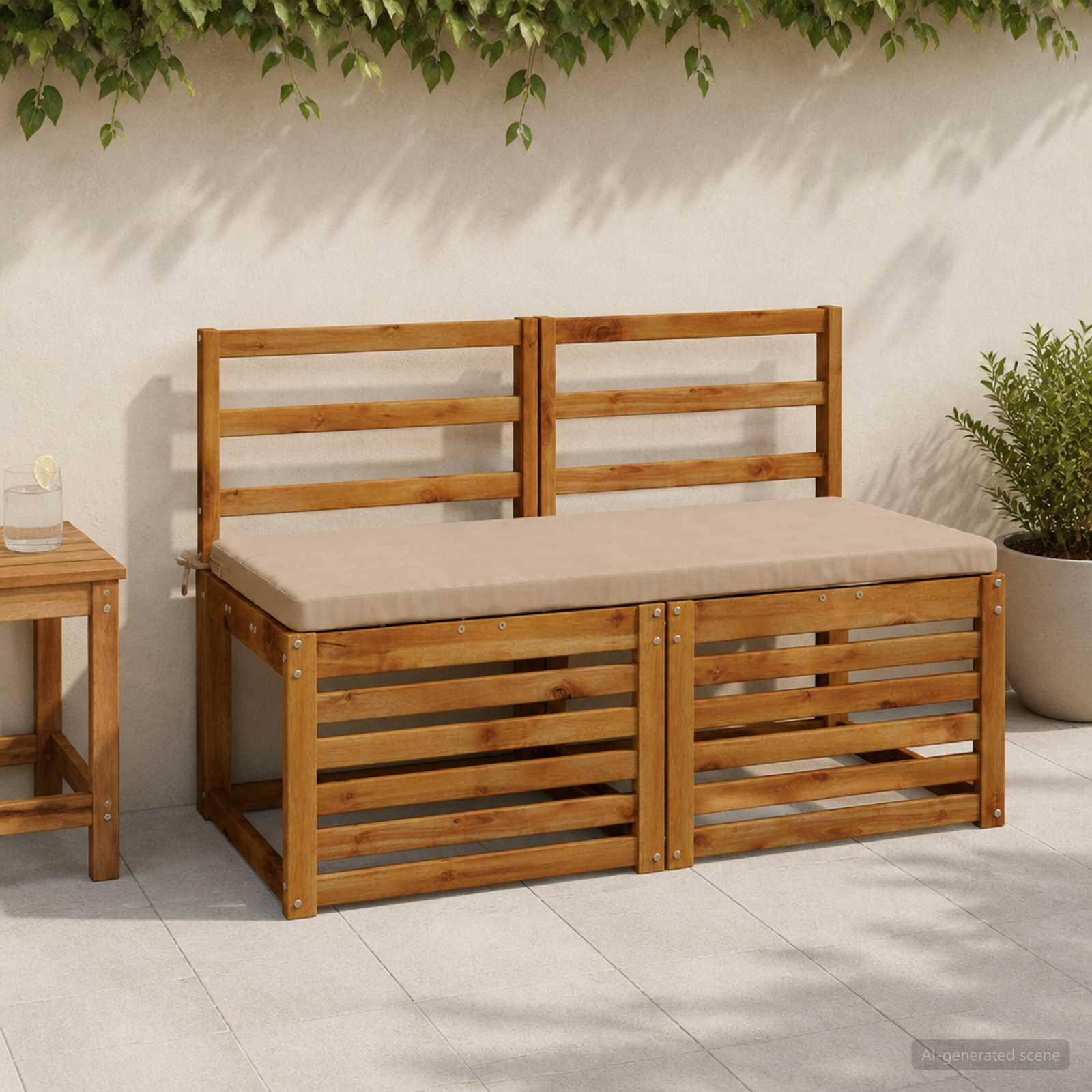 Bankkussen SOEST 100% Polyester Zand 110 x 50 x 5 cm image 1
