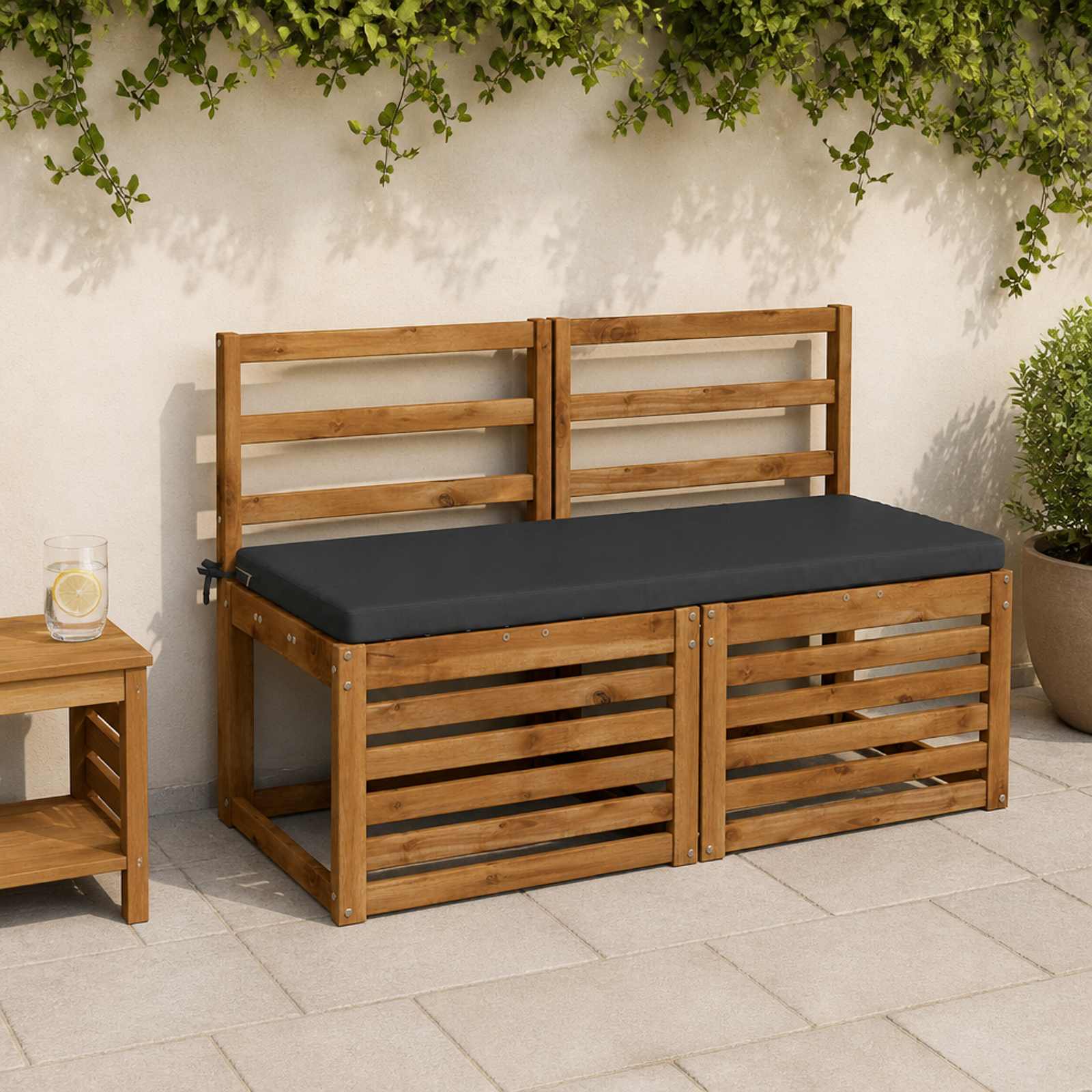 vidaXL Bankkissen SOEST 100 % Polyester Dunkelblau 120 x 50 x 5 cm