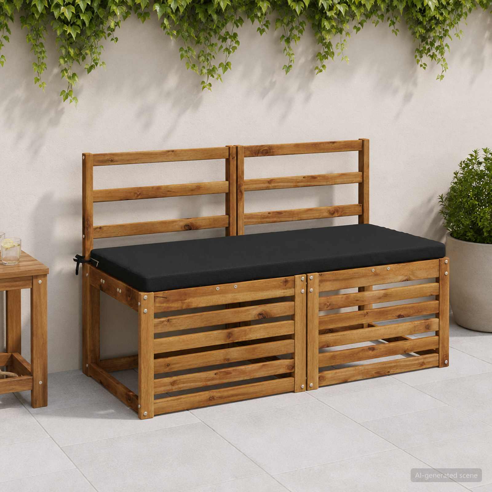 Bankkussen SOEST 100% Polyester Zwart 110 x 50 x 5 cm image 1