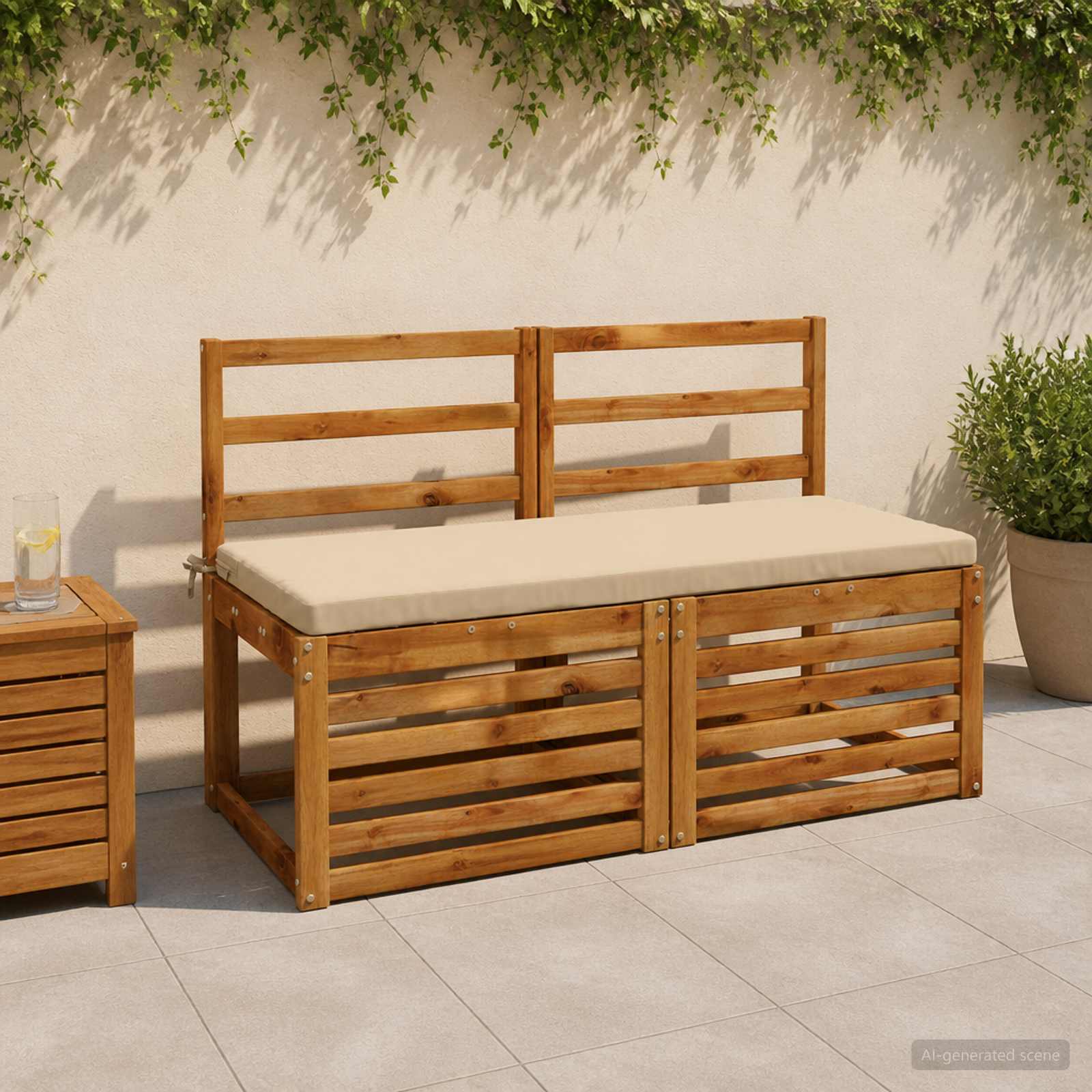 Bankkussen SOEST 100% Polyester Beige 110 x 50 x 5 cm image 1