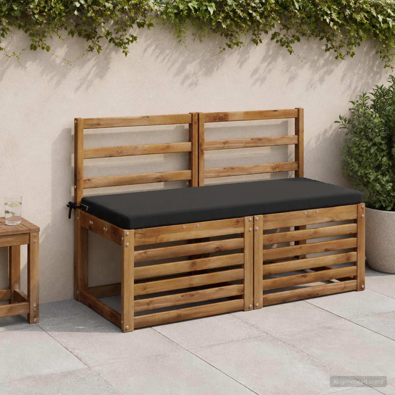 Bankkussen SOEST 100% Polyester Zwart 110 x 50 x 5 cm image 1