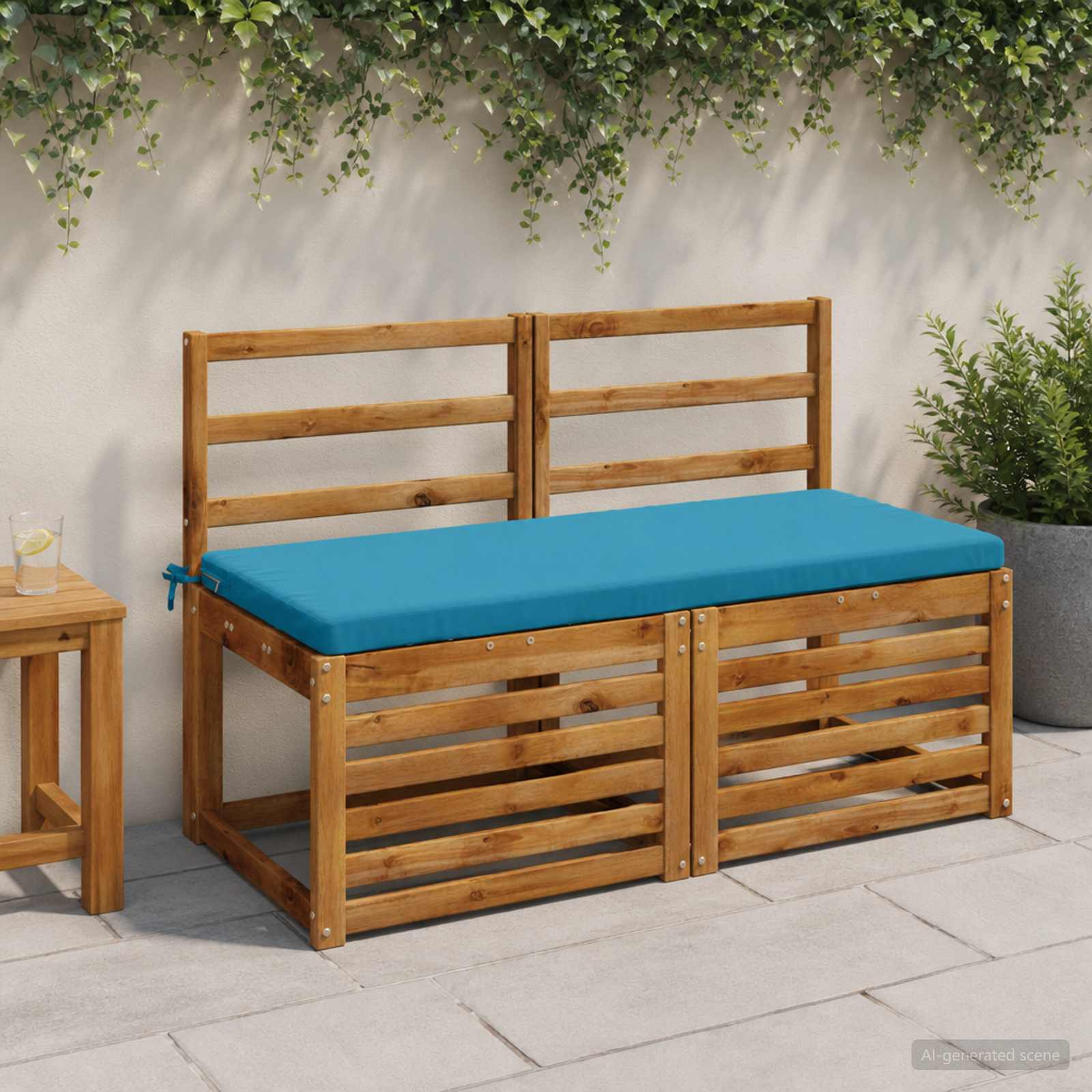 2-delige Bankkussens SOEST 2 st 100% Polyester Lichtblauw image 1