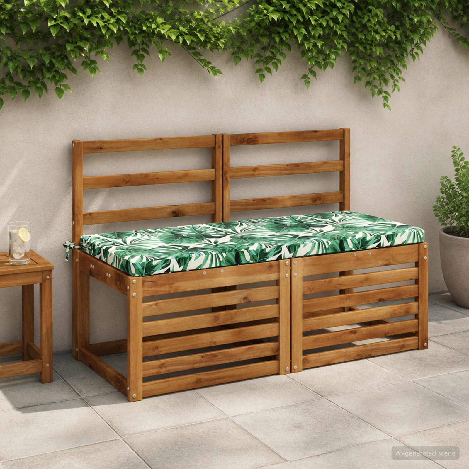 Bankkussen SOEST 100% Polyester Bladpatroon 110 x 50 x 5 cm image 1