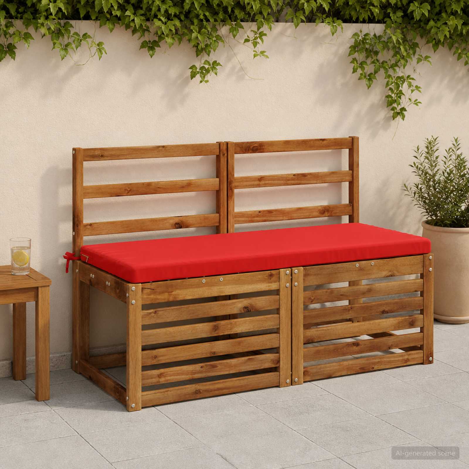 Bankkussen SOEST 100% Polyester Rood 110 x 50 x 5 cm image 1