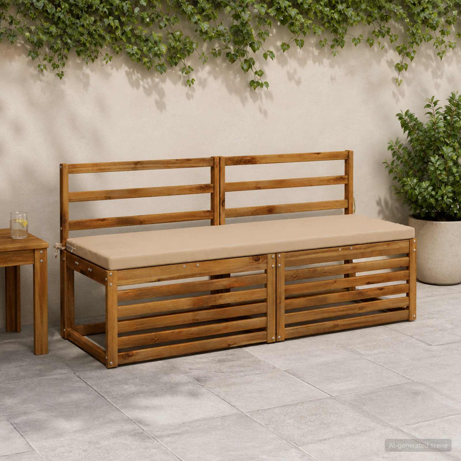 Възглавница за пейка SOEST 100% полиестер Пясък 140 x 50 x 5 см