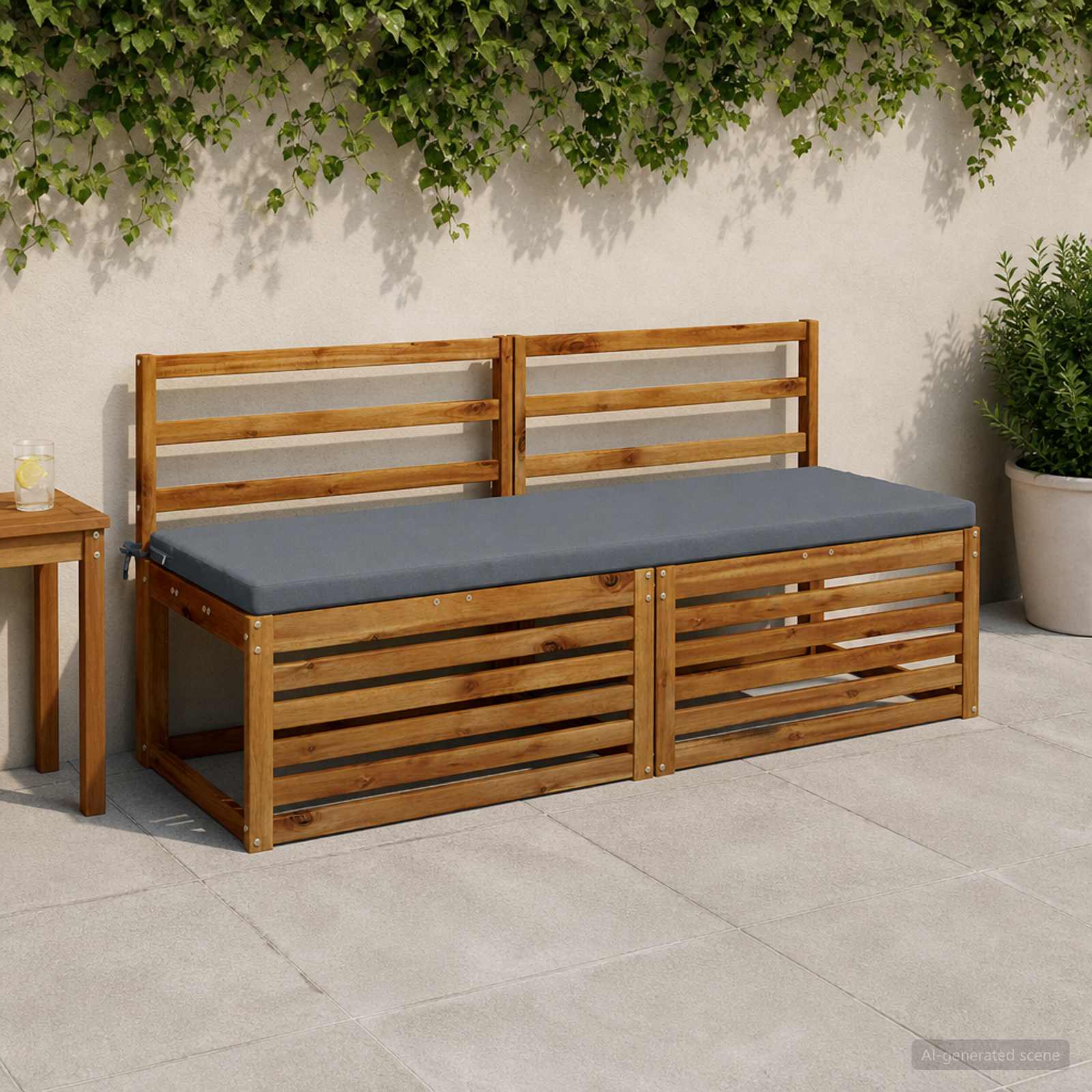 Bankkussen SOEST 100% Polyester Blauw 140 x 50 x 5 cm image 1