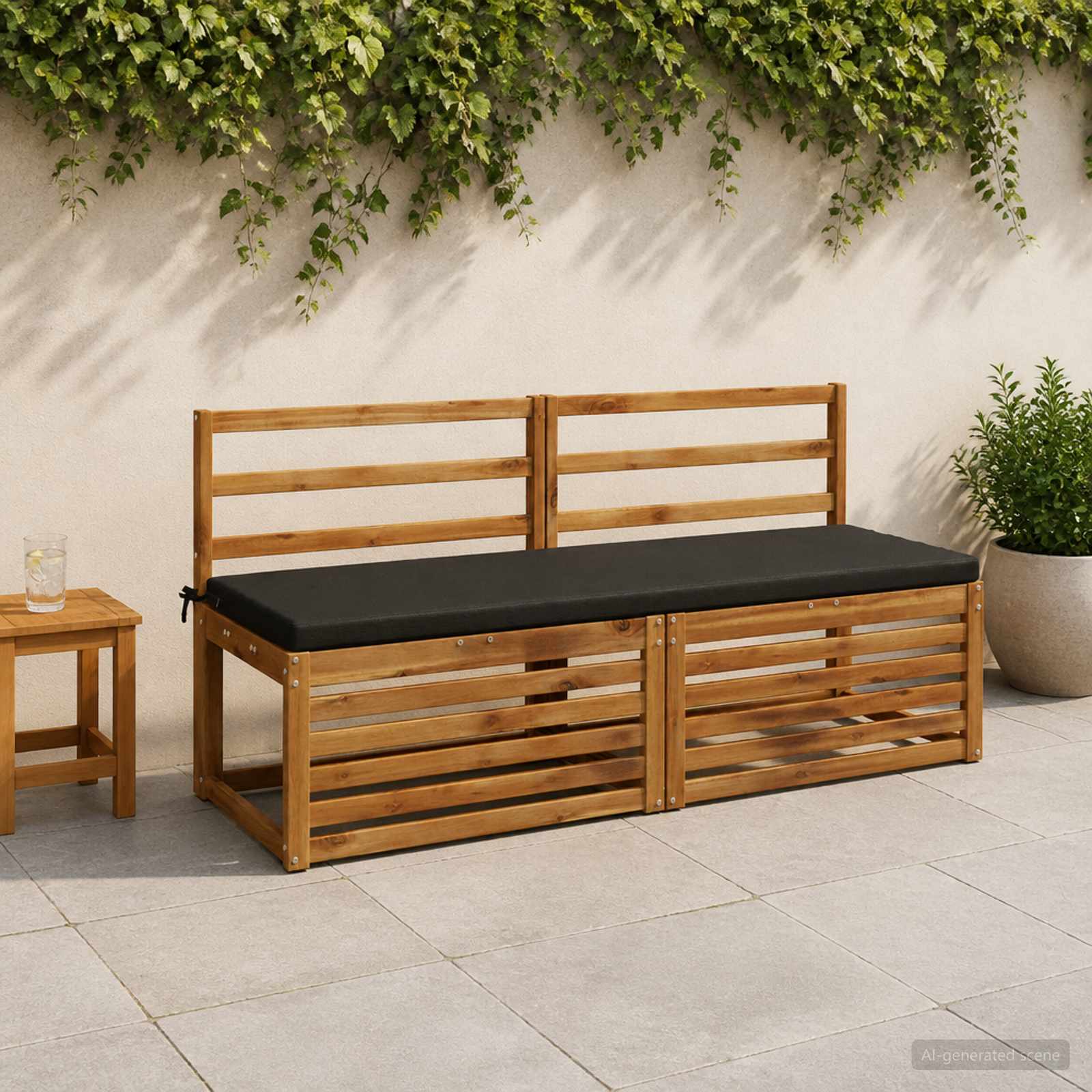 Bankkussen SOEST 100% Polyester Zwart 140 x 50 x 5 cm image 1
