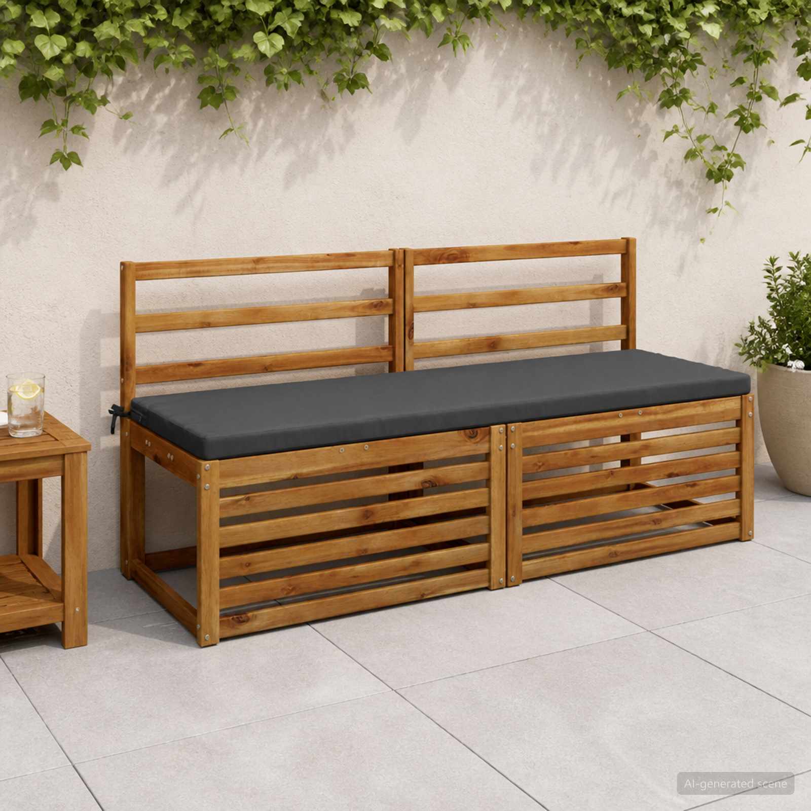 Калъфи за пейки, 2 части SOEST 2 бр. 100% полиестер Антрацит