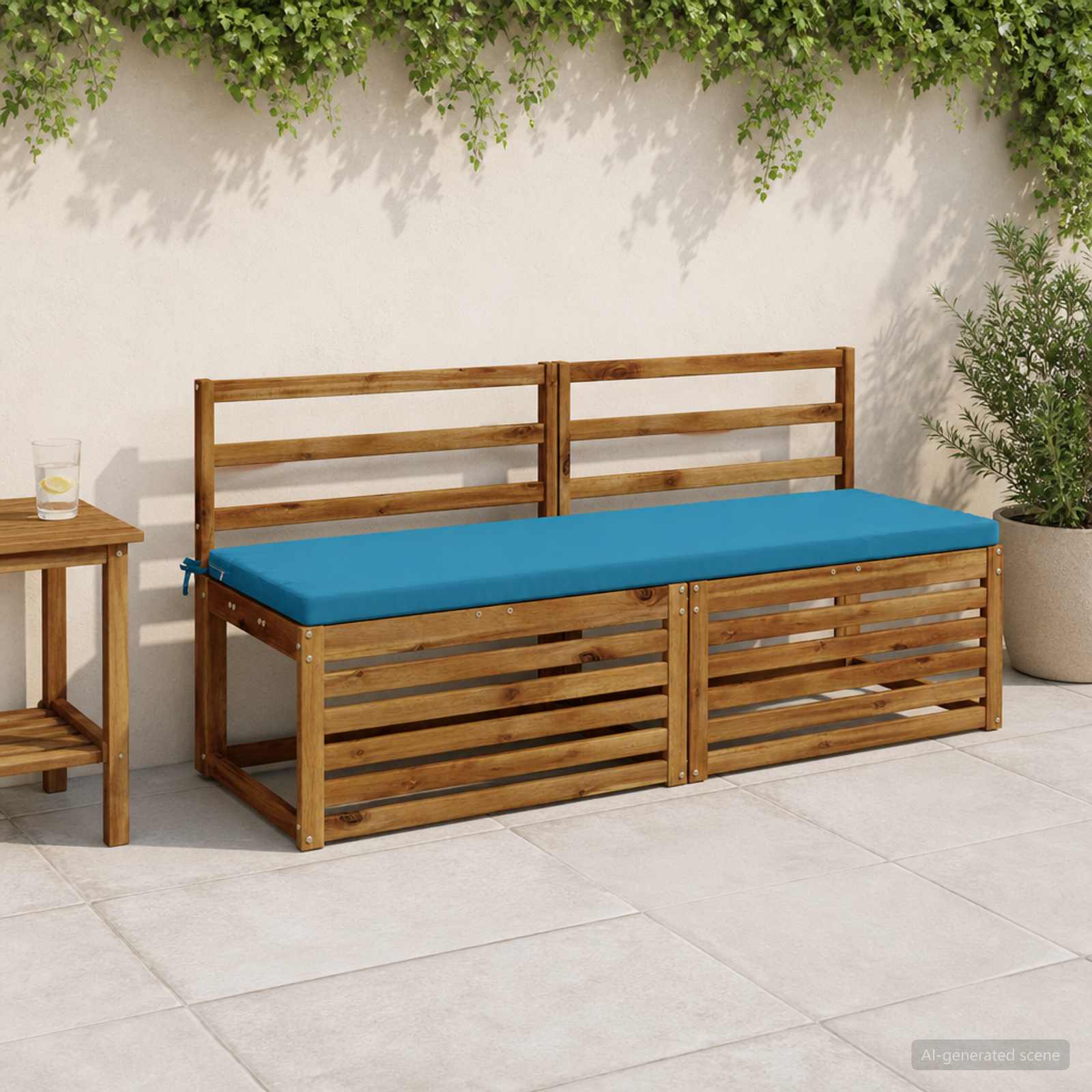 2-delige Bankkussens SOEST 2 st 100% Polyester Lichtblauw image 1