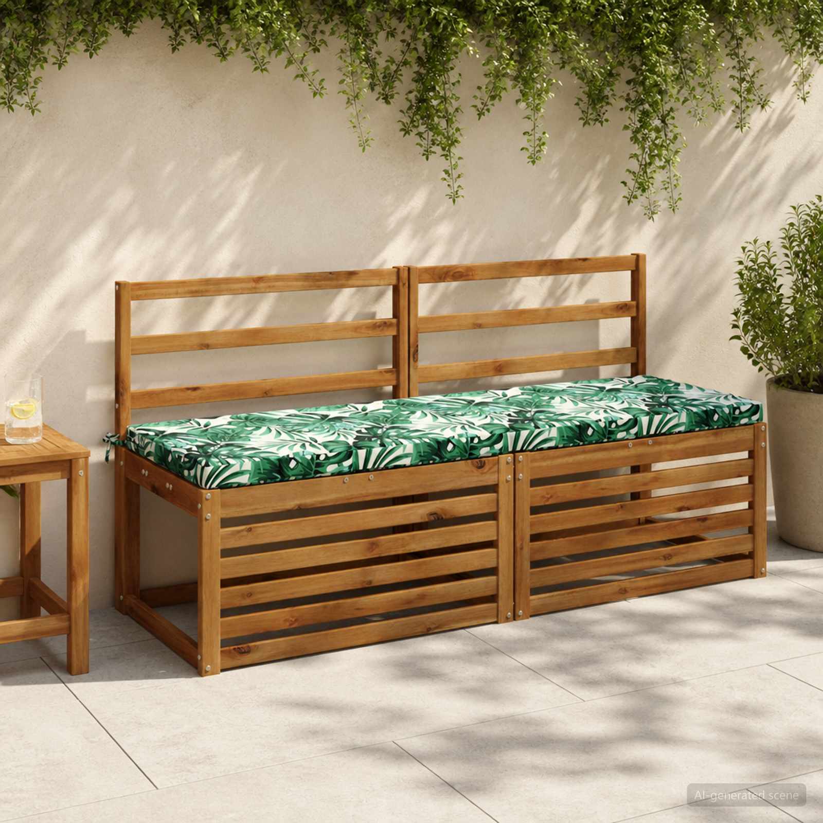 Bankkussen SOEST 100% Polyester Bladpatroon 140 x 50 x 5 cm image 1