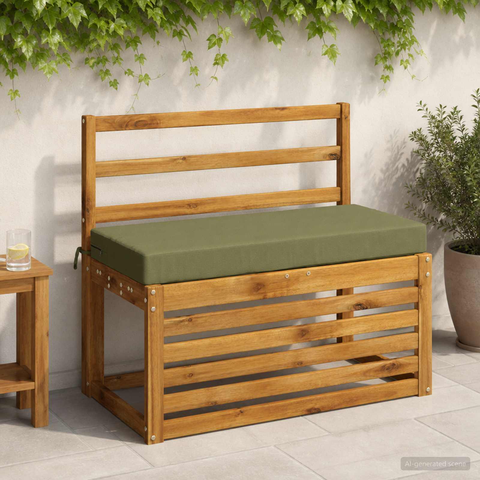 Bankkussen SOEST 100% Polyester Olijfgroen 80 x 40 x 8 cm image 1