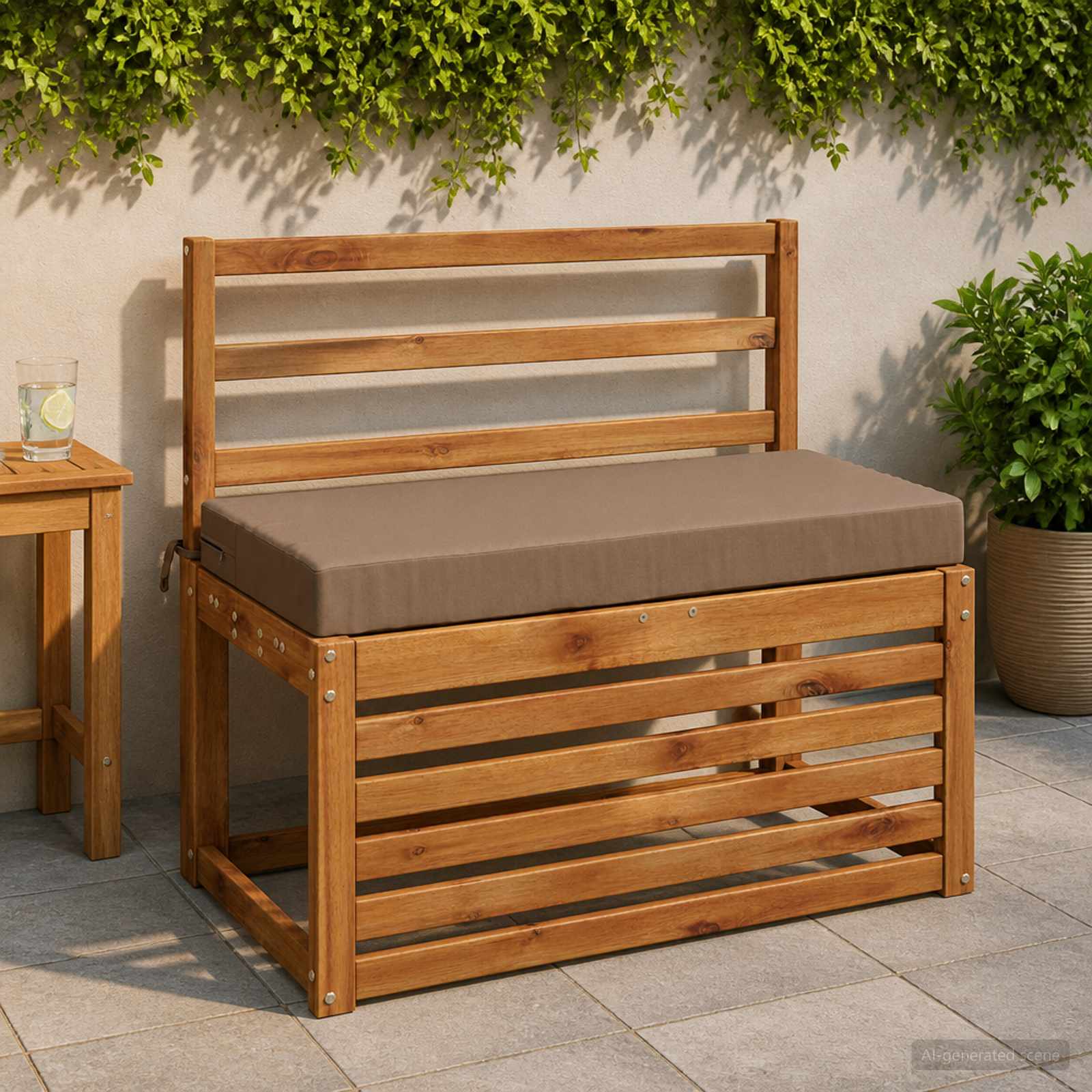 Bankkussen SOEST 100% Polyester Taupe 60 x 40 x 8 cm image 1