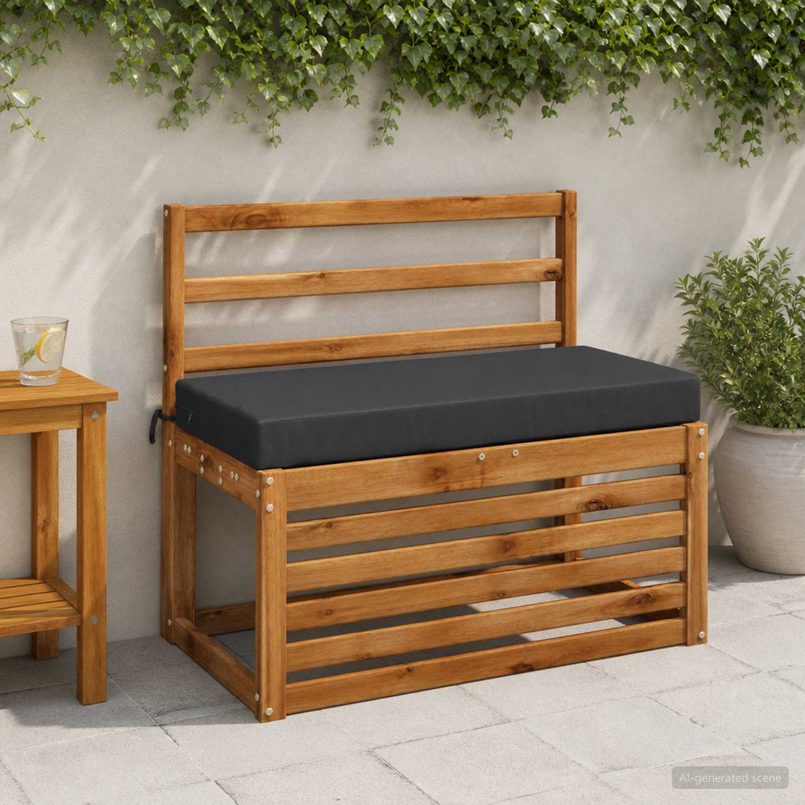 Bankkussen SOEST 100% Polyester Donkerblauw 80 x 40 x 8 cm image 1