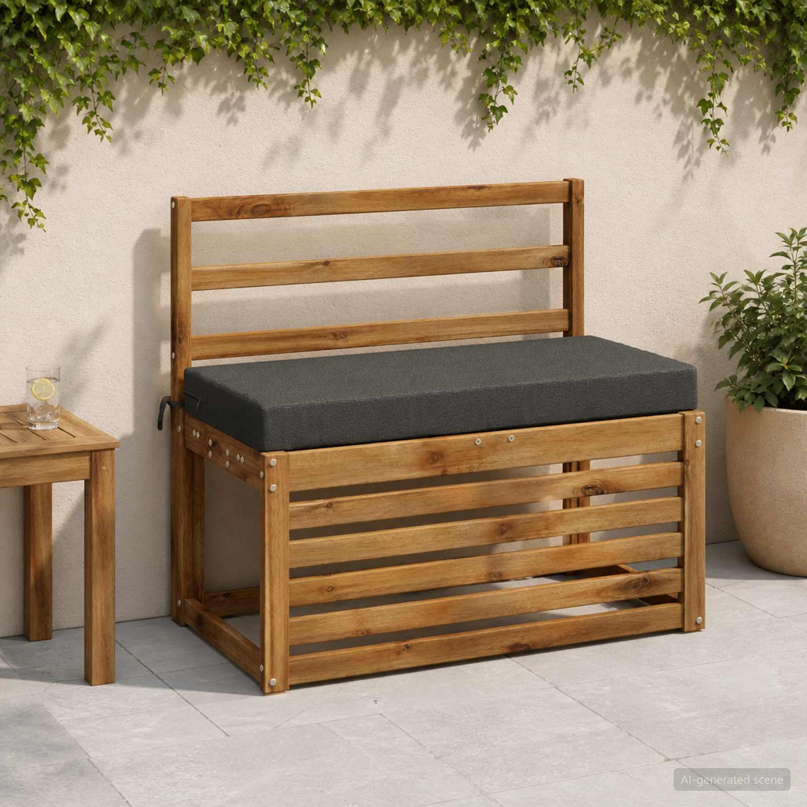 Bankkussen SOEST 100% Polyester Antraciet 80 x 40 x 8 cm image 1