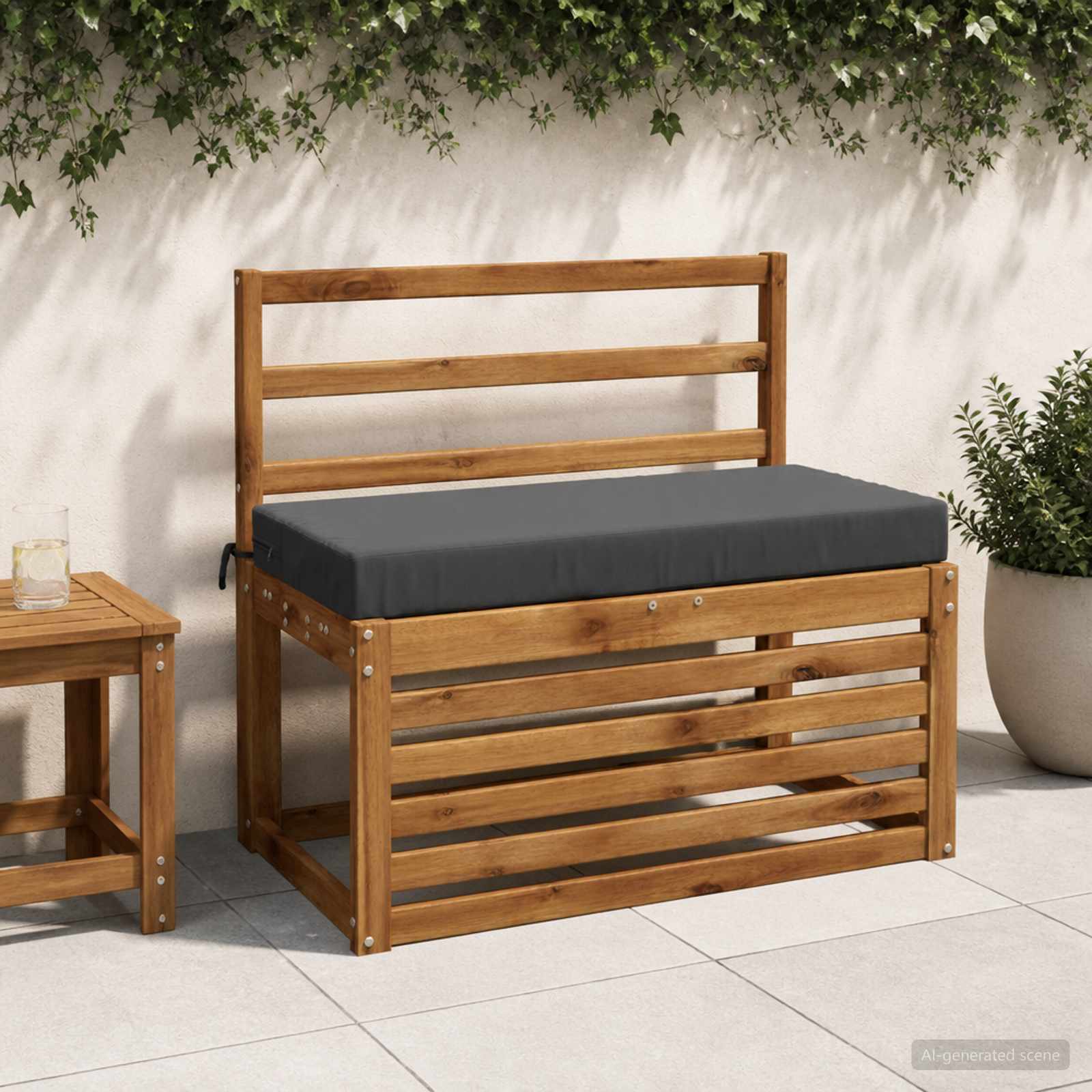 Bankkussen SOEST 100% Polyester Antraciet 60 x 40 x 8 cm image 1