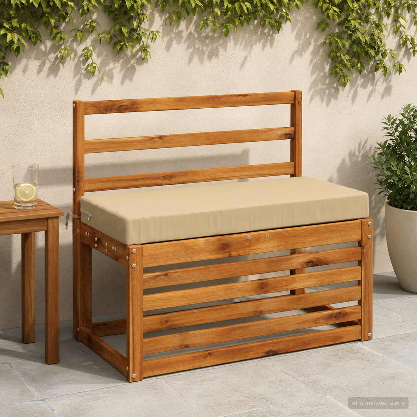 Bankkussen SOEST 100% Polyester Beige 60 x 40 x 8 cm image 1
