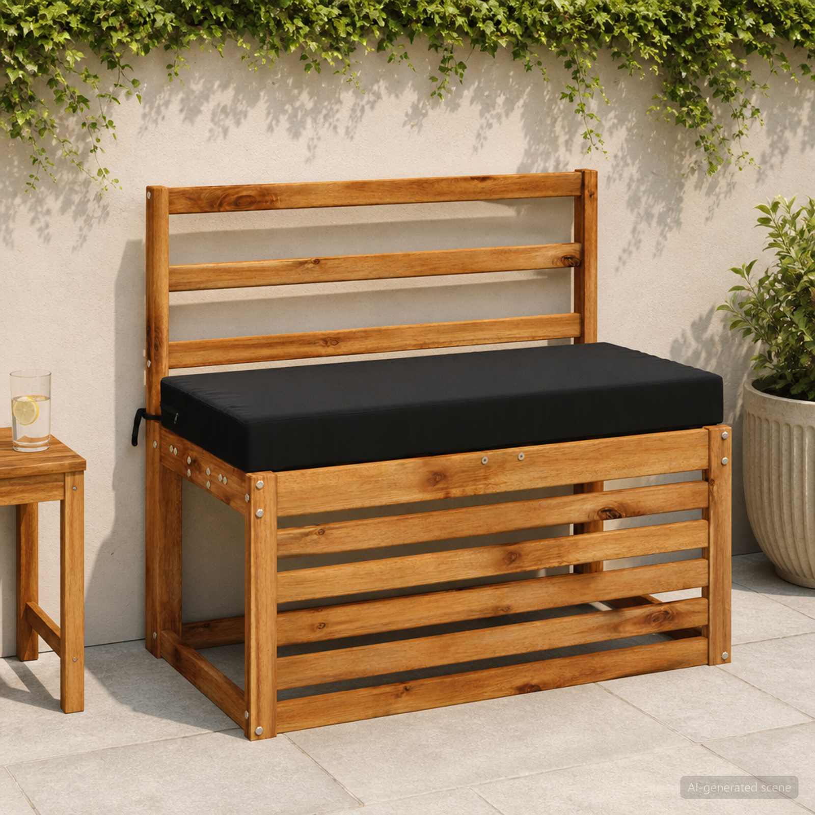 Bankkussen SOEST 100% Polyester Zwart 80 x 40 x 8 cm image 1