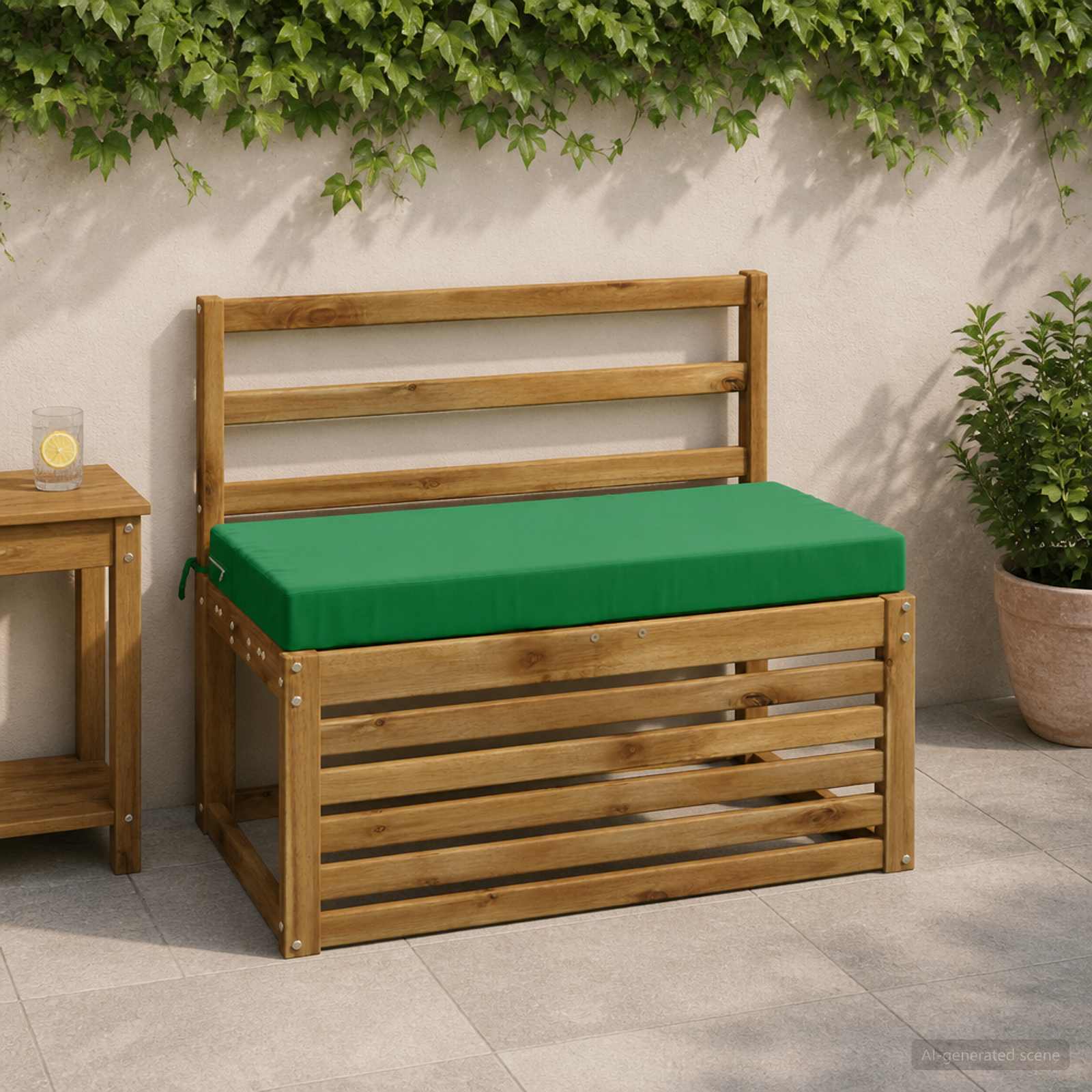 Възглавница за пейка SOEST 100% полиестер Зелено 80 x 40 x 8 cm