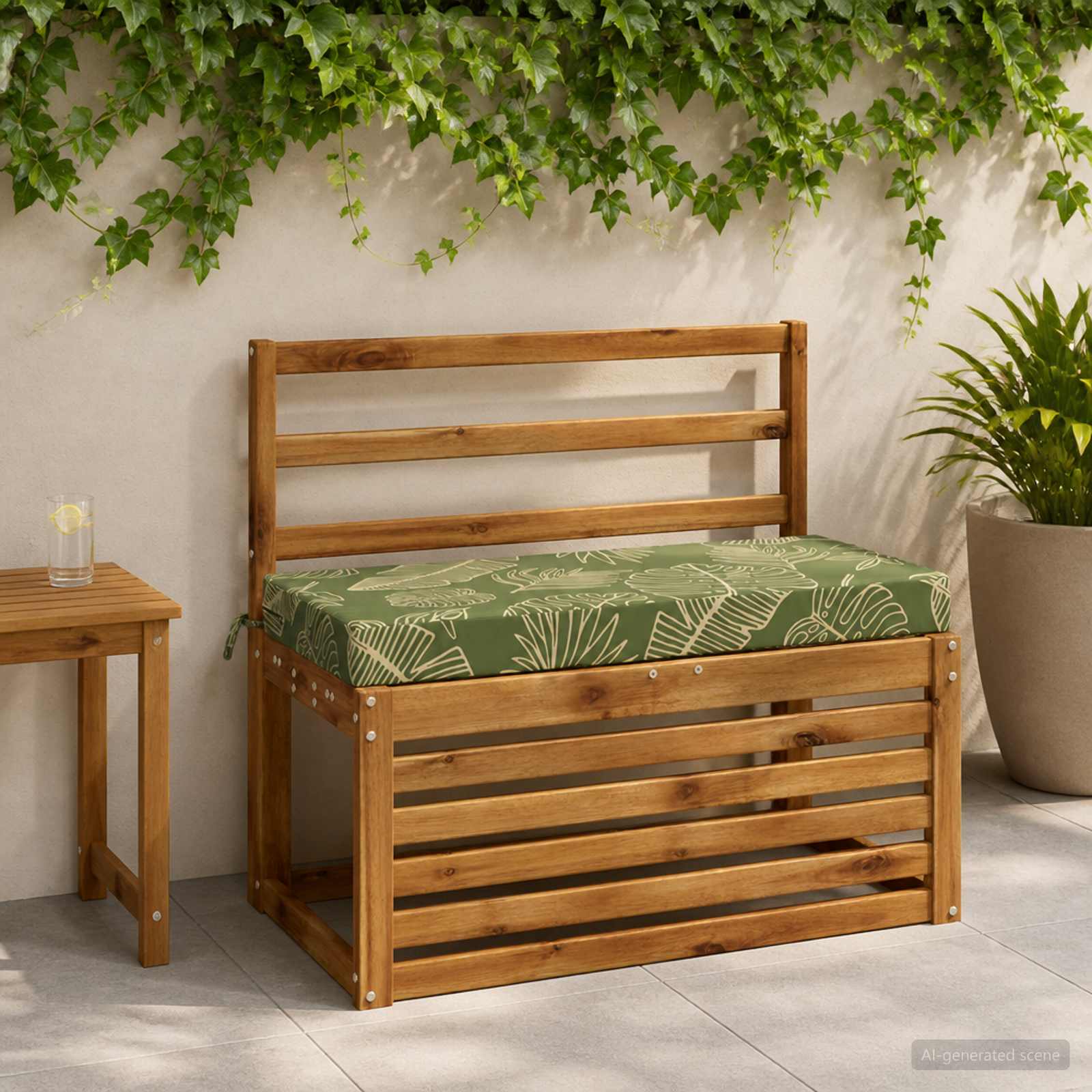 Bankkussen SOEST 100% Polyester Bladontwerp 60 x 40 x 8 cm image 1
