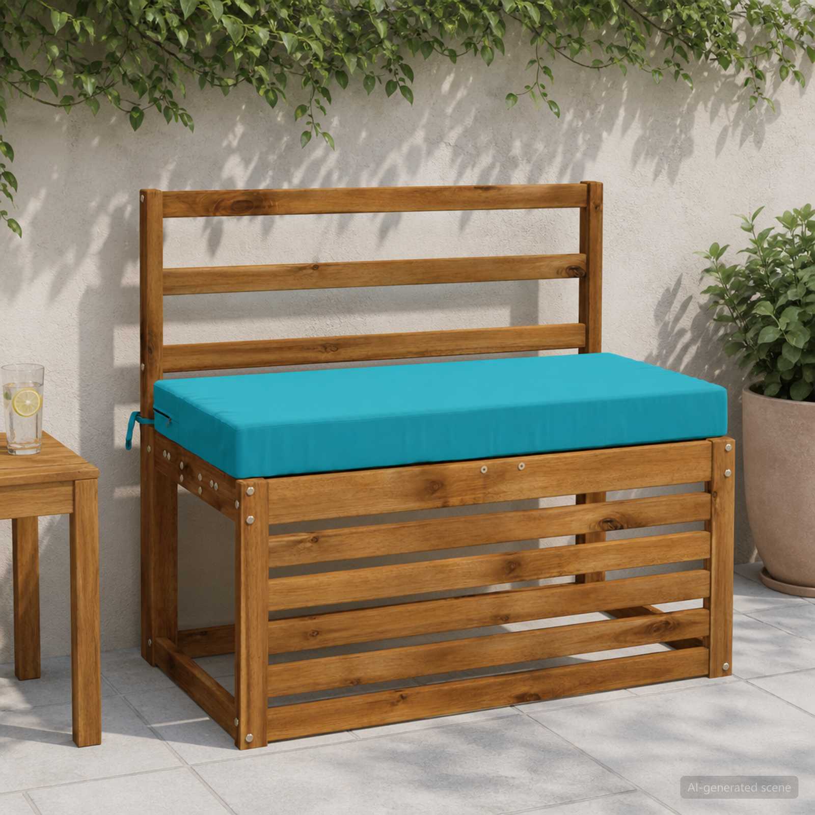 Bankkussen SOEST 100% Polyester Turquoise 80 x 40 x 8 cm image 1