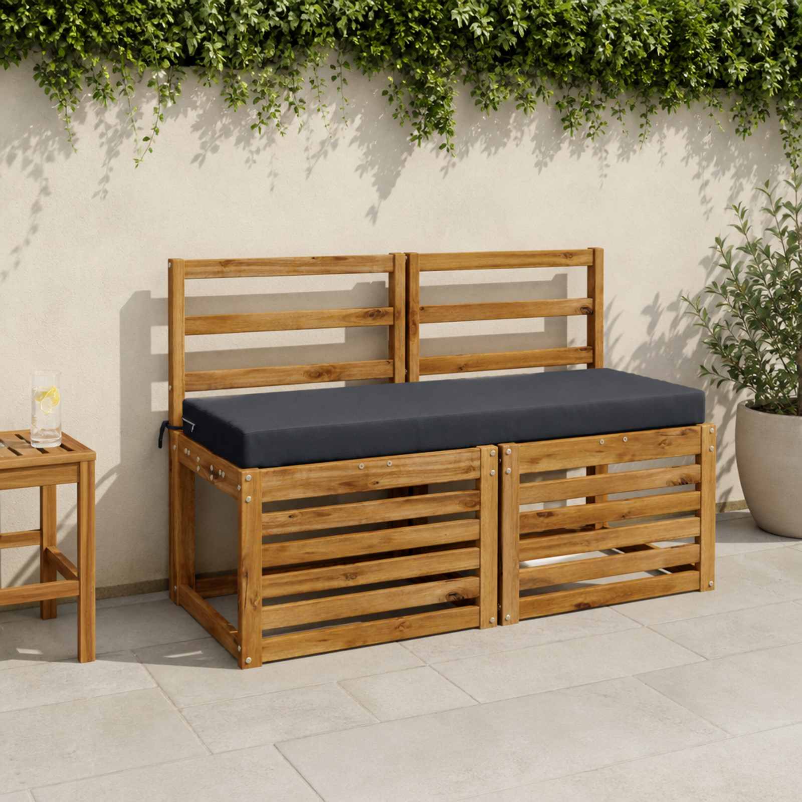 vidaXL Bankkissen SOEST 100 % Polyester Dunkelblau 100 x 40 x 8 cm