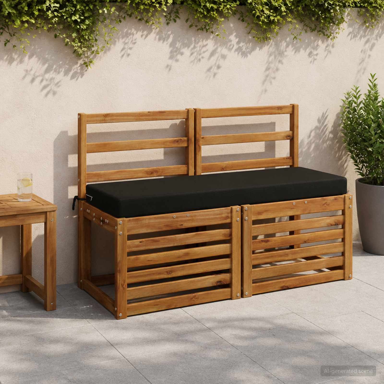 Bankkussen SOEST 100% Polyester Zwart 110 x 40 x 8 cm image 1