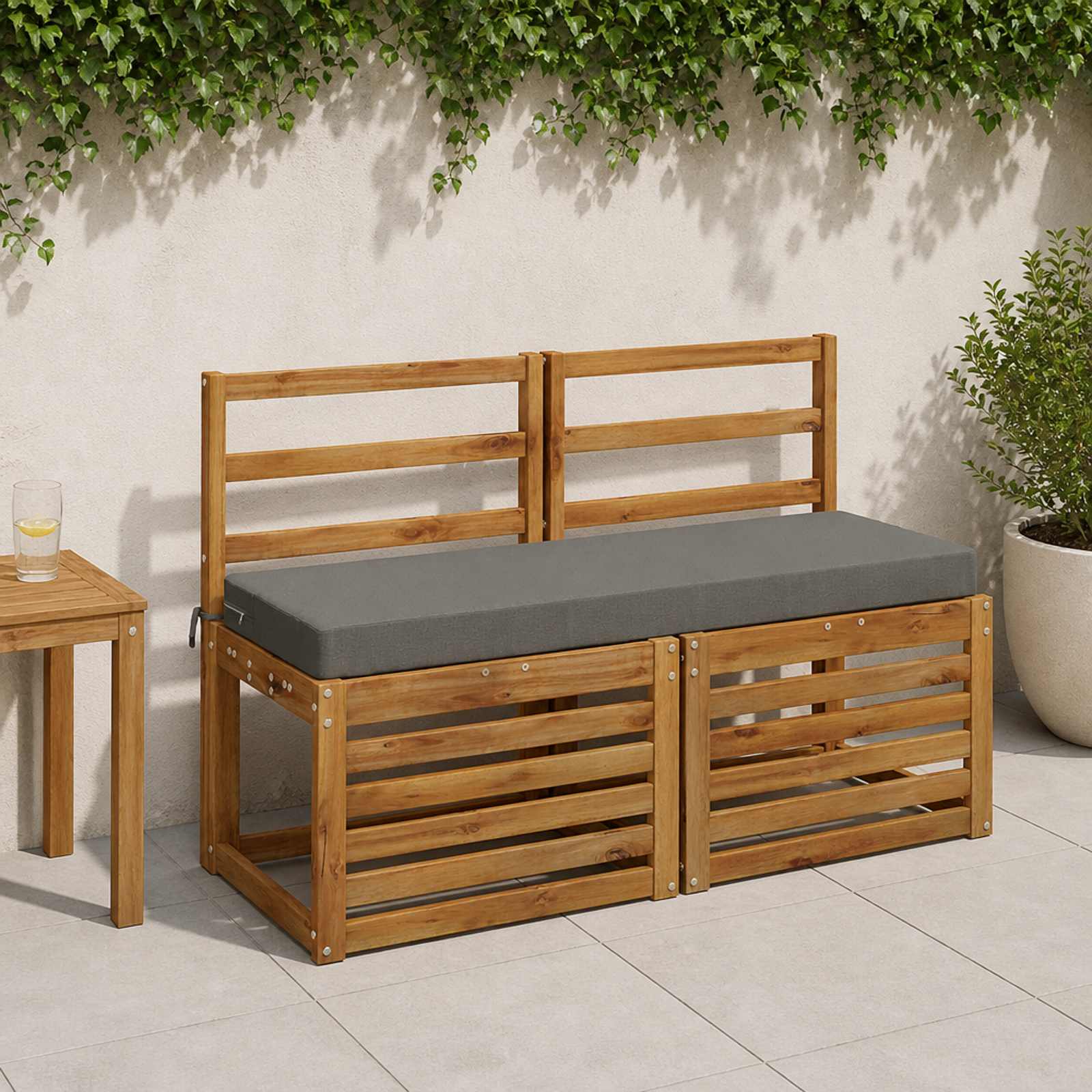 vidaXL Bankkissen SOEST 100 % Polyester Grau 110 x 40 x 8 cm