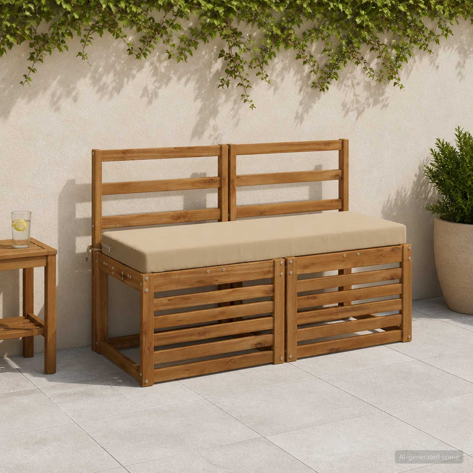 Bankkussen SOEST 100% Polyester Beige 110 x 40 x 8 cm image 1