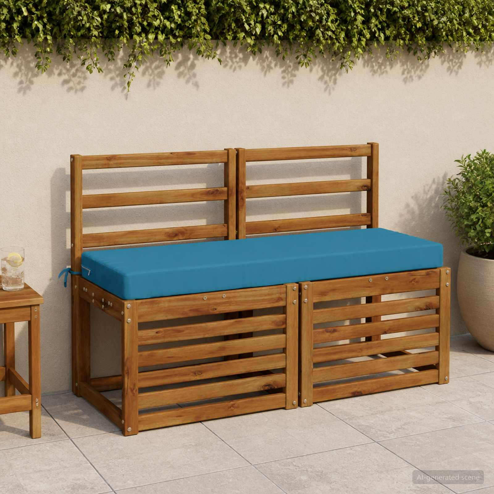 Bankkussen SOEST 100% Polyester Lichtblauw 120 x 40 x 8 cm image 1
