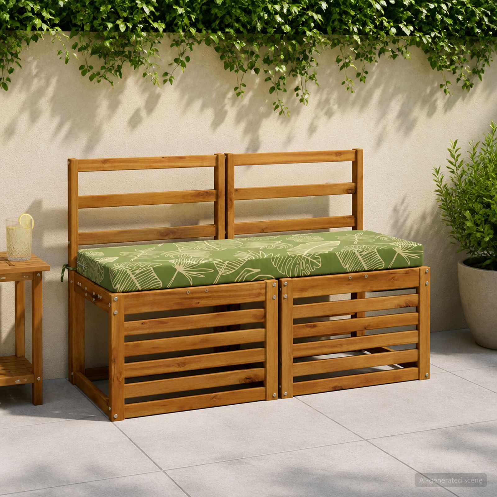 Bankkussen SOEST 100% Polyester Bladontwerp 110 x 40 x 8 cm image 1