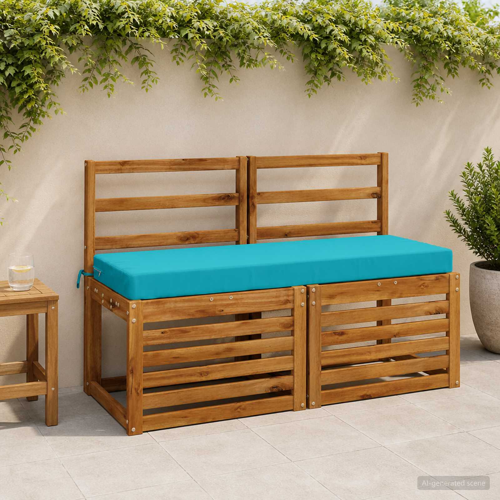 Bankkussen SOEST 100% Polyester Turquoise 100 x 40 x 8 cm image 1