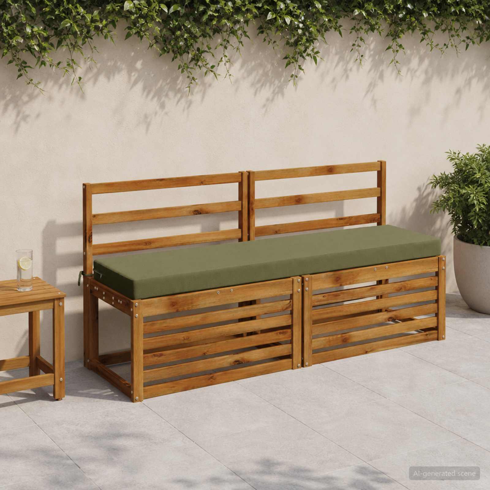 Bankkussen SOEST 100% Polyester Olijfgroen 160 x 40 x 8 cm image 1