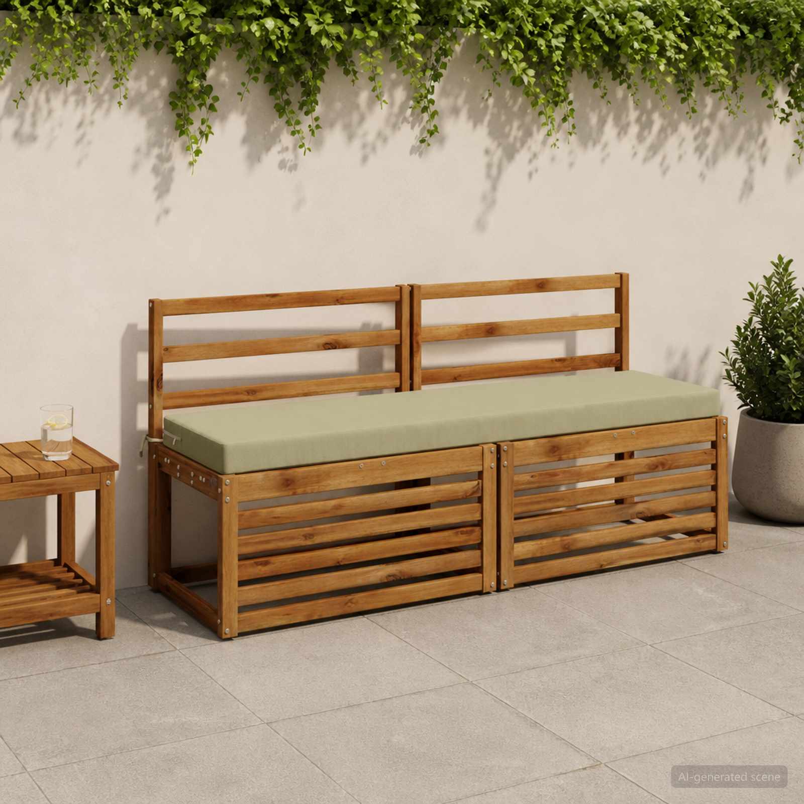 Bankkussen SOEST 100% Polyester Lichtgroen 160 x 40 x 8 cm image 1