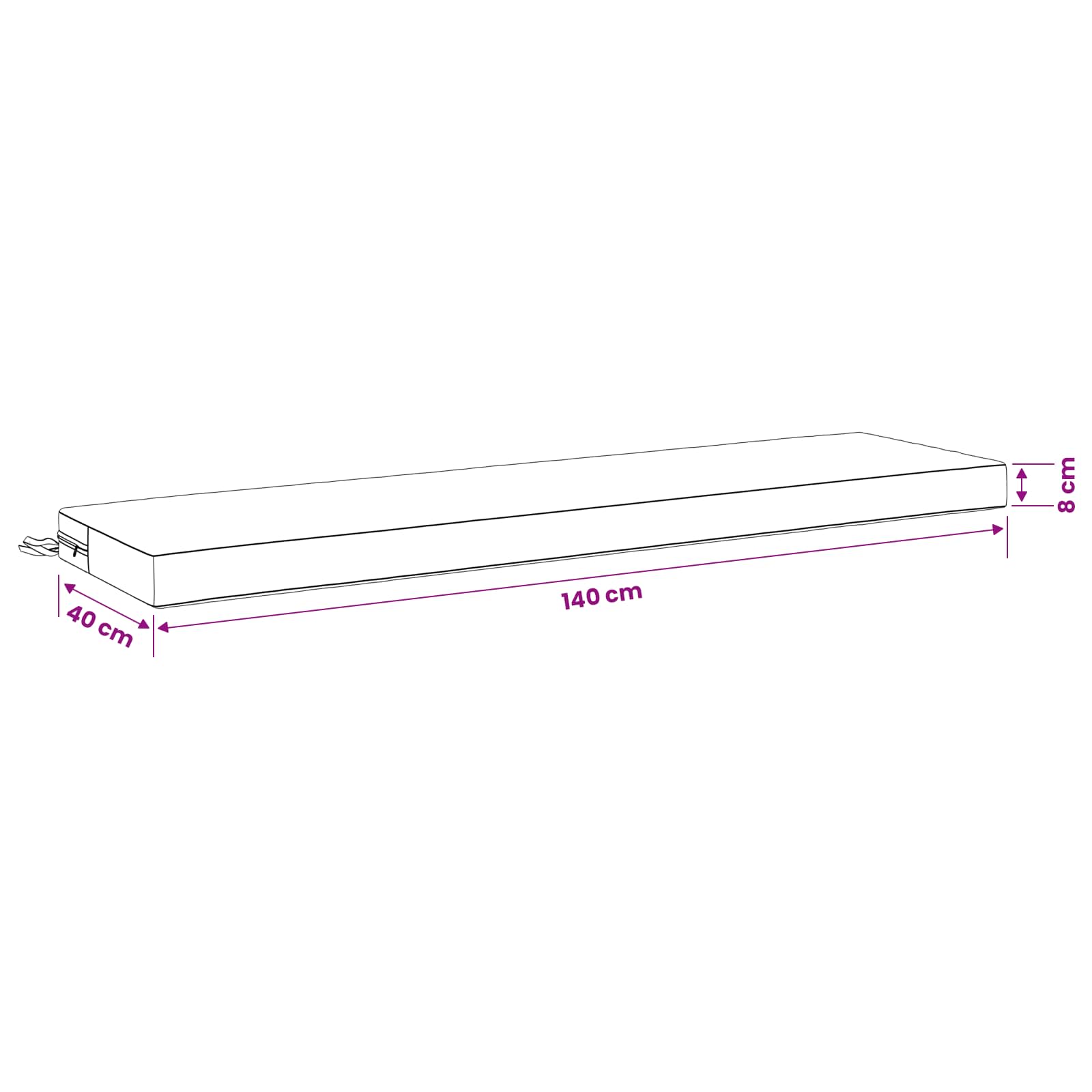 Bankkussen SOEST 100% Polyester Lichtgroen 140 x 40 x 8 cm image 8