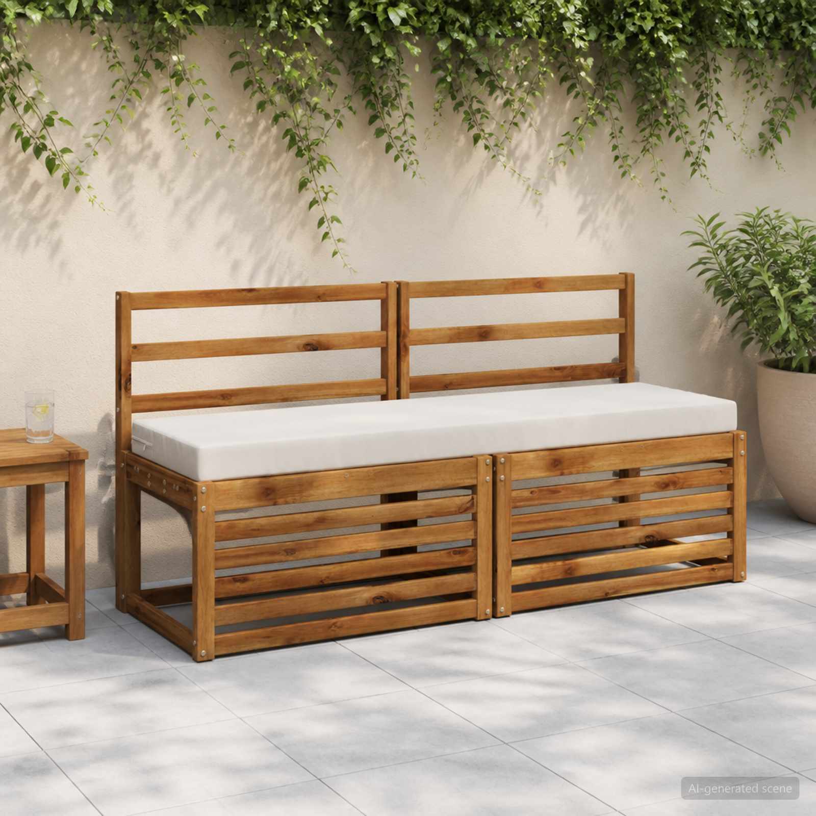 Bankkussen SOEST 100% Polyester Wit 160 x 40 x 8 cm image 1